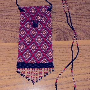 Peyote Stitch Seed Bead Medicine Pouch Necklace
